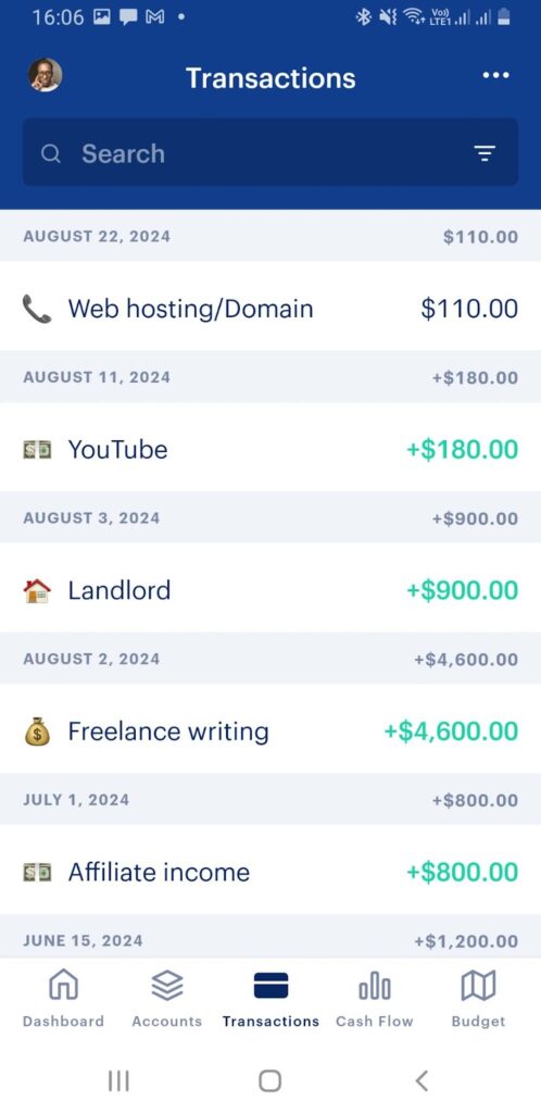 Monarch Money App Transactions