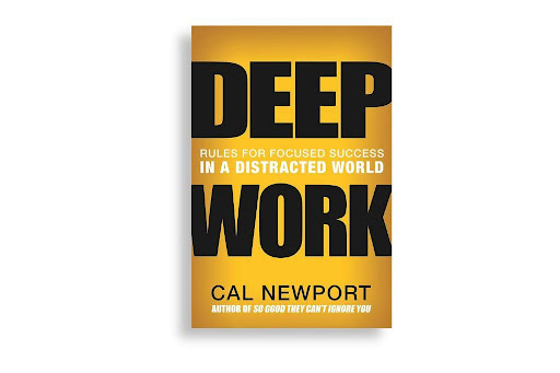 Orange gradient cover with Deep Work as book title and Cal Newport as author.