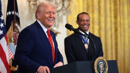 Trump celebrates Tiger Woods and others at Black History Month event, but doesn’t mention DEI