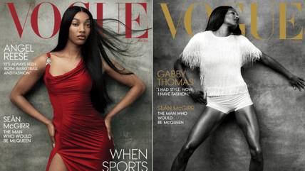 Angel Reese and Gabby Thomas showcase the love between sports and fashion on the cover of Vogue