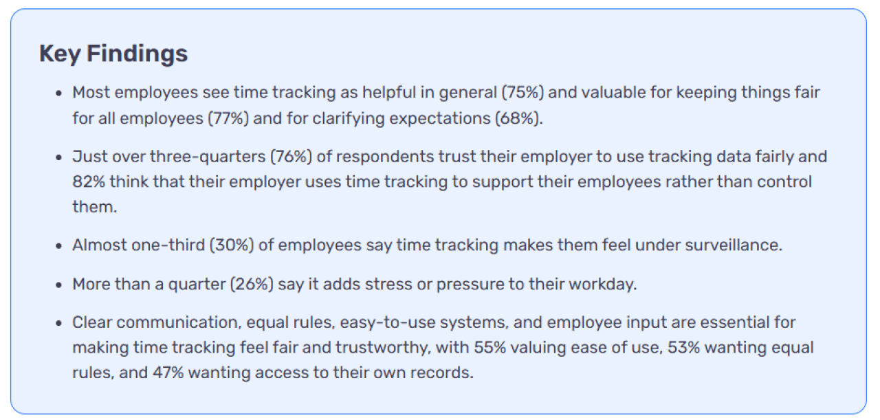 Key findings top 5 takeaways about time tracking.