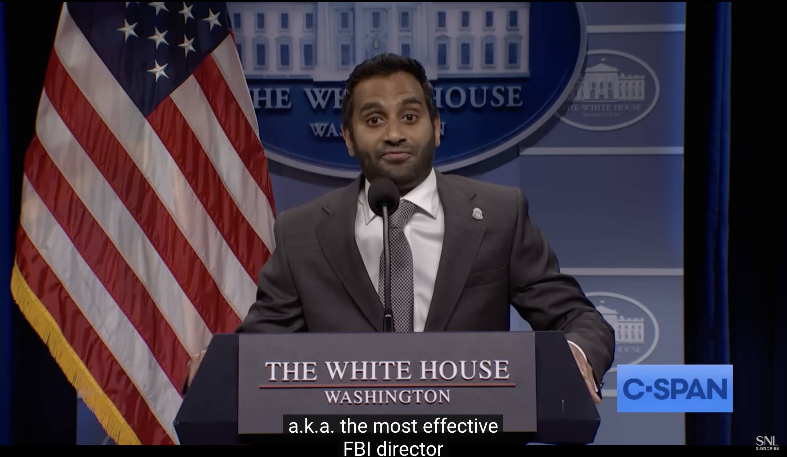 Aziz Ansari as Kash Patel on Saturday Night Live