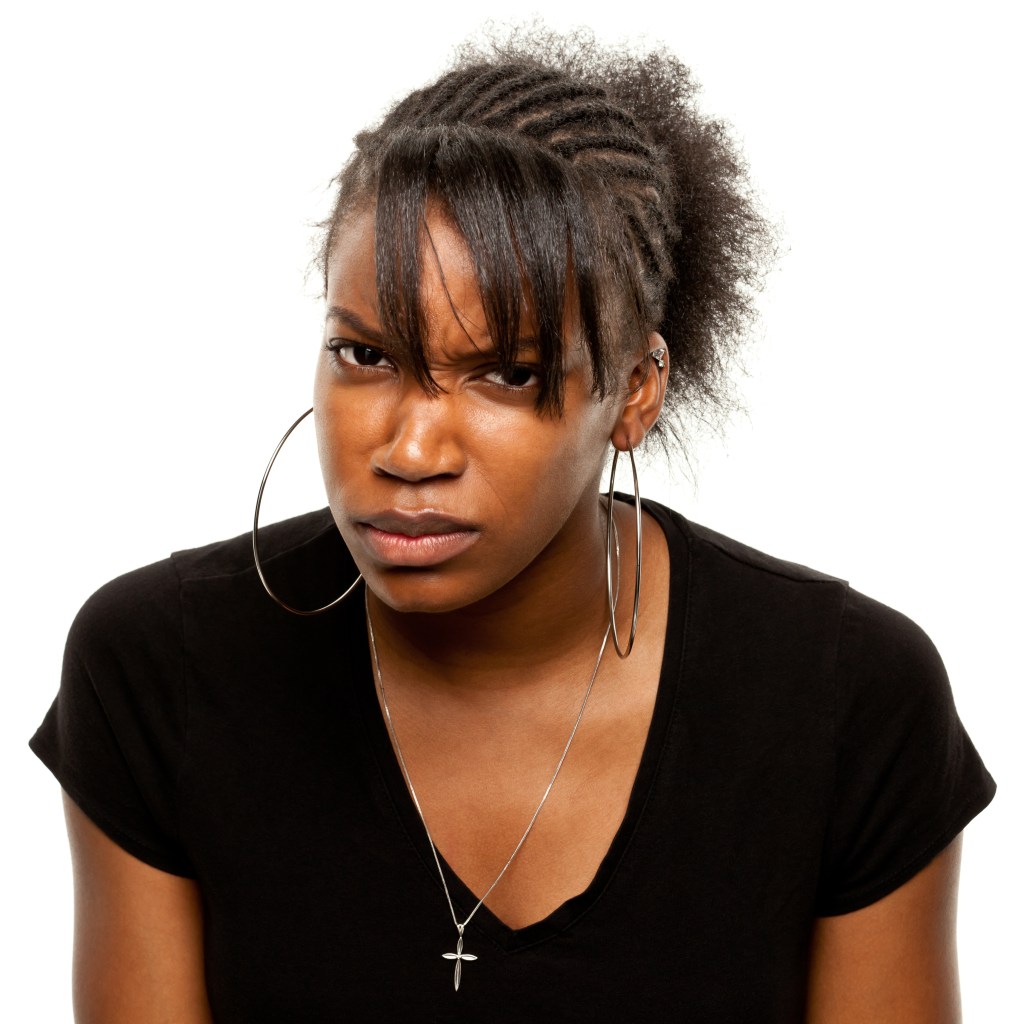 Annoyed Black Female portrait