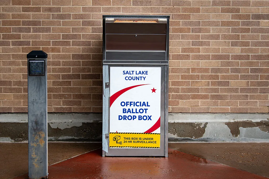 Official Ballot Drop Box Prepared For Utah Midterm Election