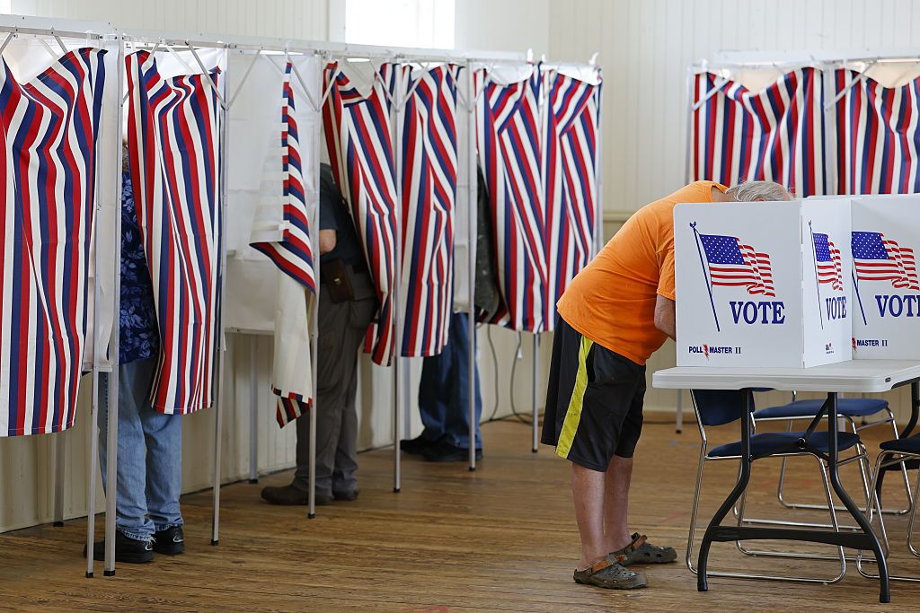 Voters Head To The Polls For New Hampshire's Primary Election For The Midterms