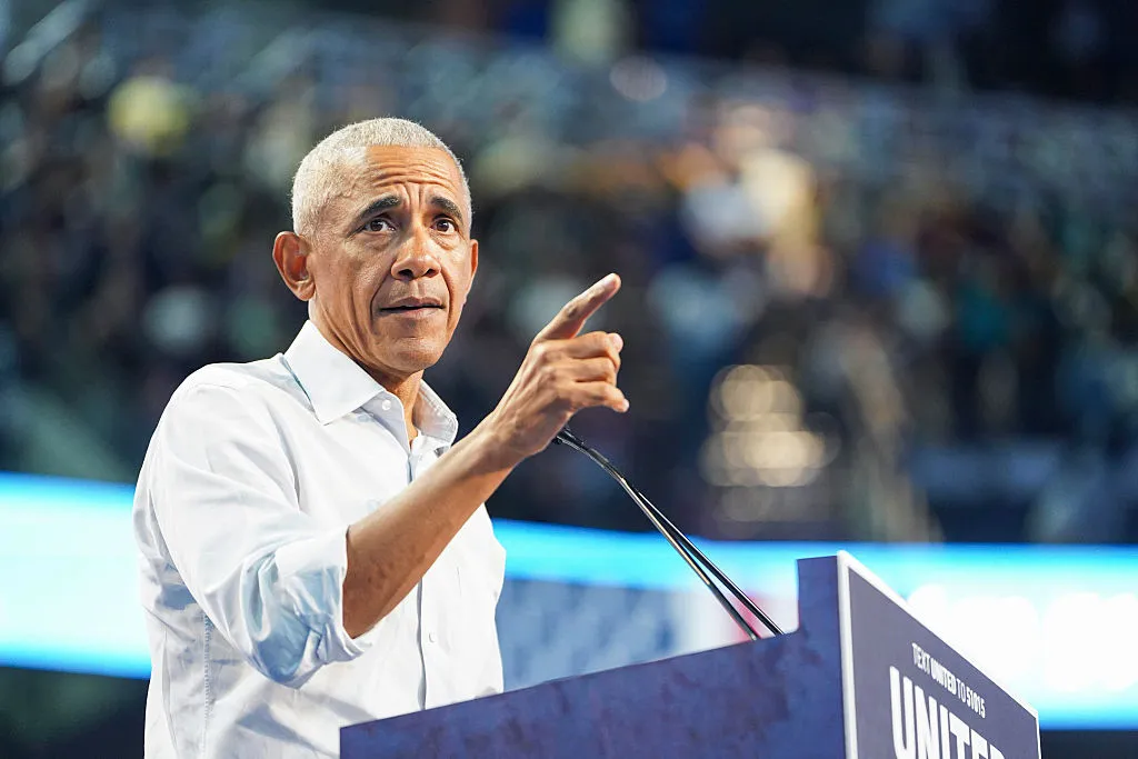 Former President Barack Obama Attends Rally For Sen. Ossoff And GA Gubernatorial Candidate Keisha Lance Bottoms In Atlanta